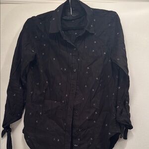 Rails Black Embroidered Button-down Shirt